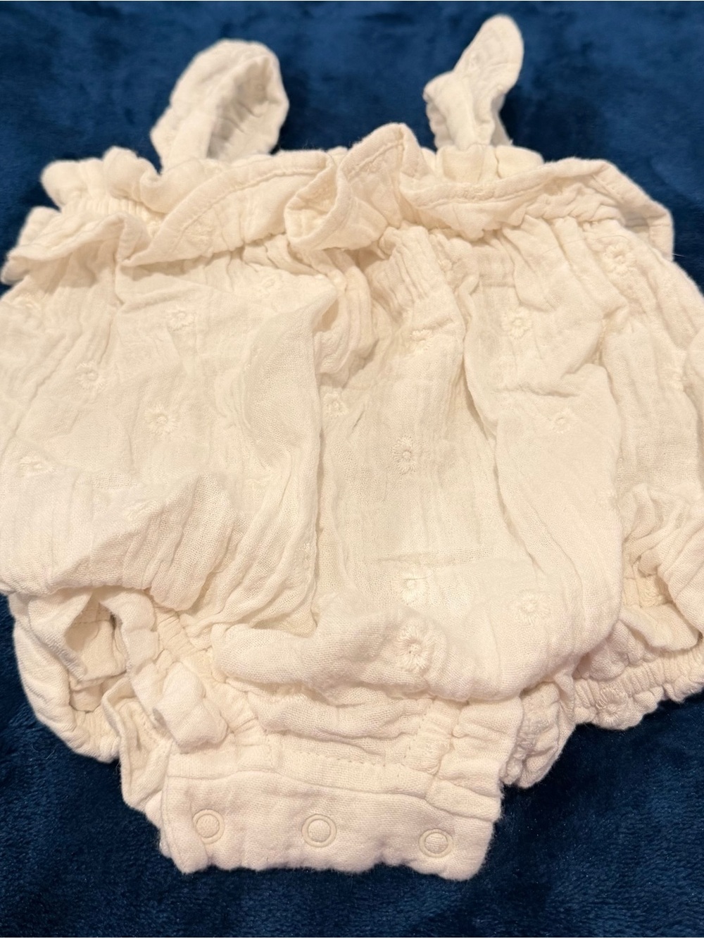 Cat & Jack Cream Ruffle Strap One-Piece Bodysuit